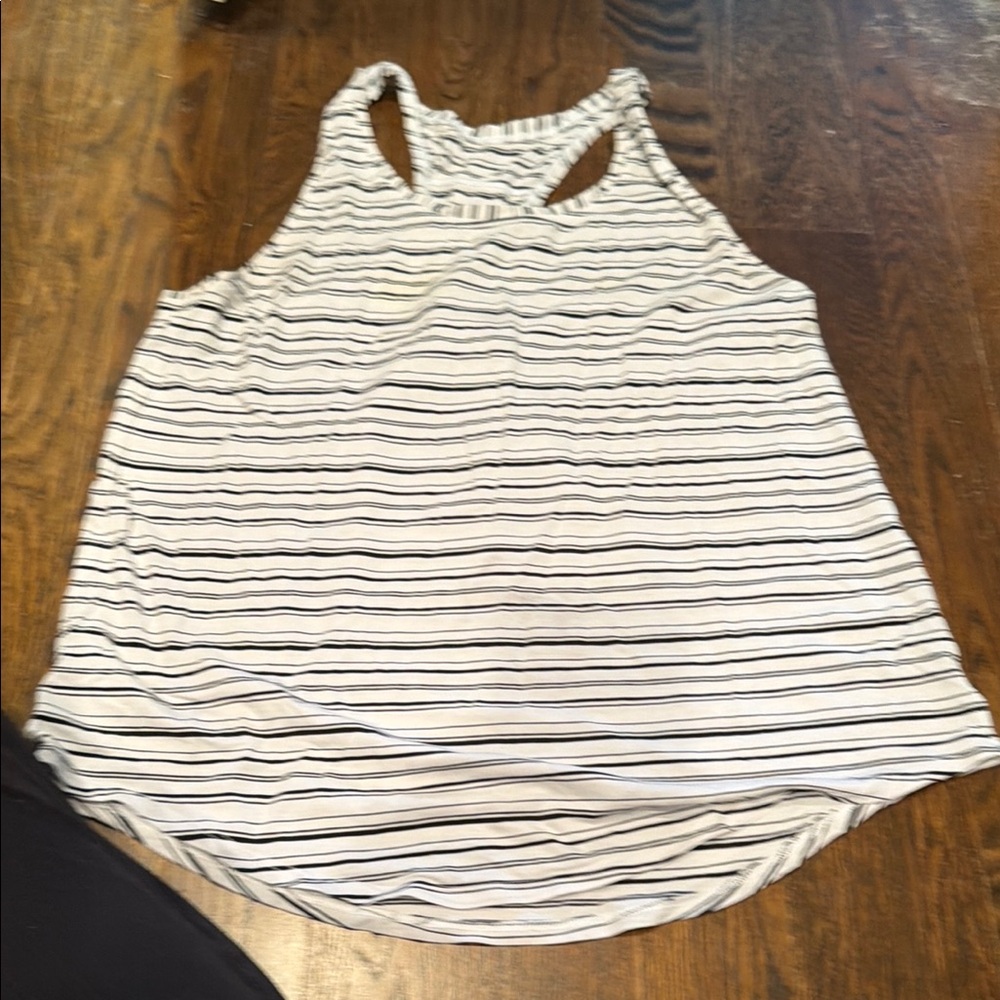 Lululemon Athletica Striped Tank Top in Black and White